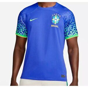 Brazil CBF 2022 Home Soccer Jersey 2XL Blue  & Green Nike Dri-FIT Short Sleeve